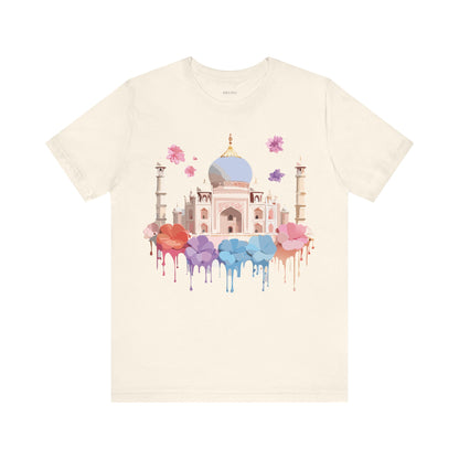 Natural Cotton Tee Shirt - Taj Mahal, India Printify