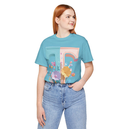 Natural Cotton Tee Shirt - Letters Collection - T Printify