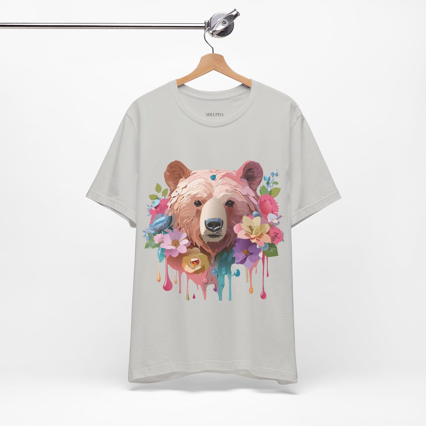 Natural Cotton Tee Shirt with Bear