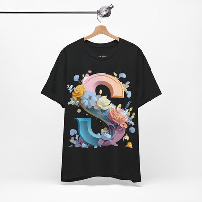 Natural Cotton Tee Shirt - Letters Collection - S Printify