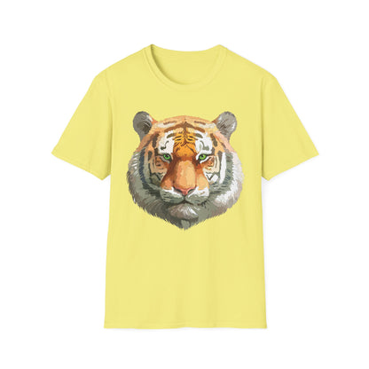 Tiger Print Shirt Unisex Animal Tee Gildan Softstyle 64000 Cotton Comfort