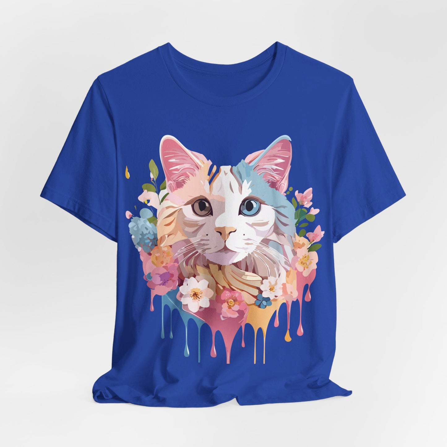 Natural Cotton Tee Shirt with Cat