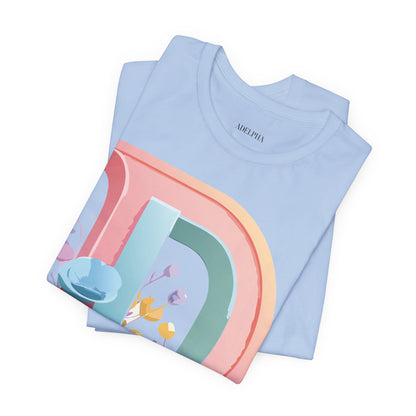 Natural Cotton Tee Shirt - Letters Collection - D Printify