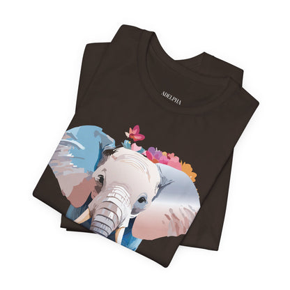 Natural Cotton Tee Shirt with Elephant Printify