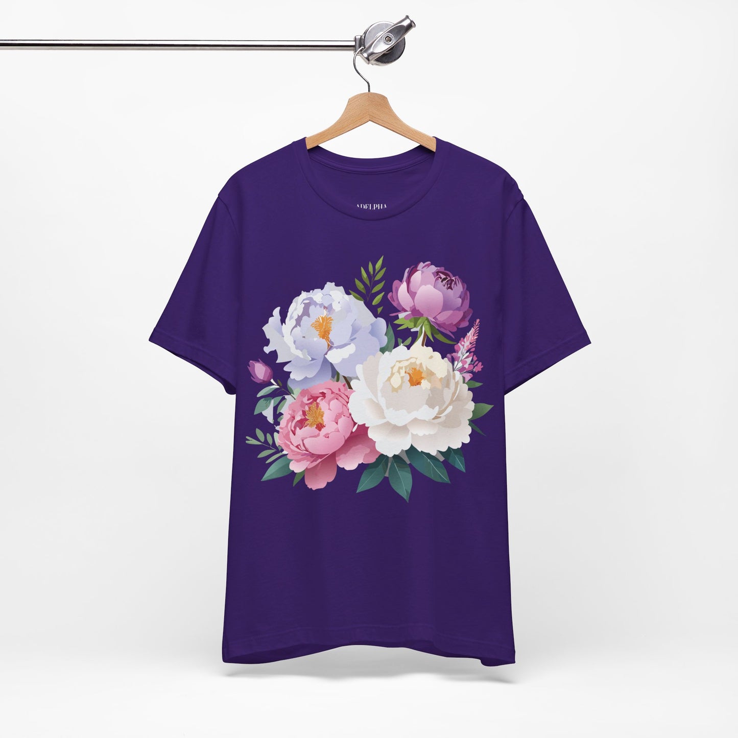 T-shirt en coton naturel avec fleurs