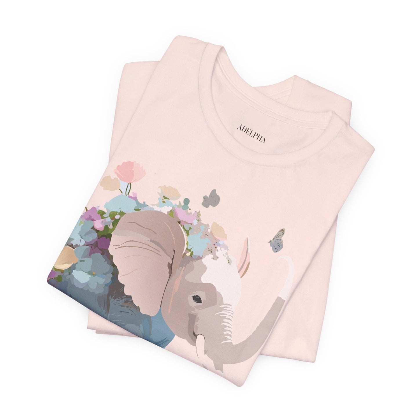 Natural Cotton Tee Shirt with Elephant