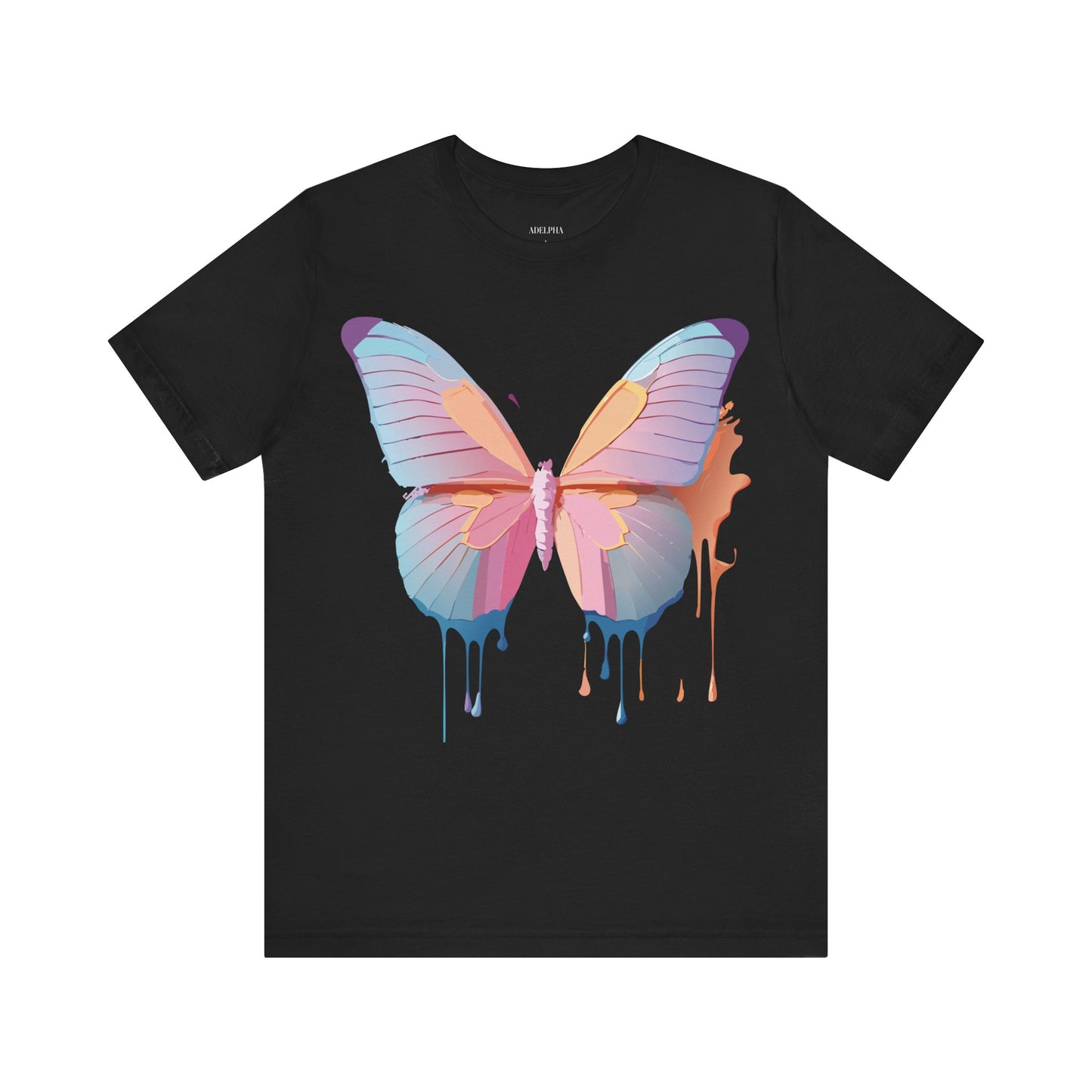 Natural Cotton Tee Shirt with Butterfly