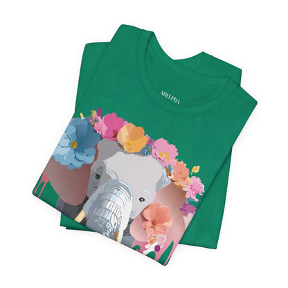 Natural Cotton Tee Shirt with Elephant Printify