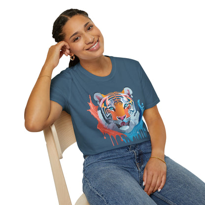 Unisex Tiger Tee Gildan Softstyle Animal Print Shirt Ring Spun Cotton