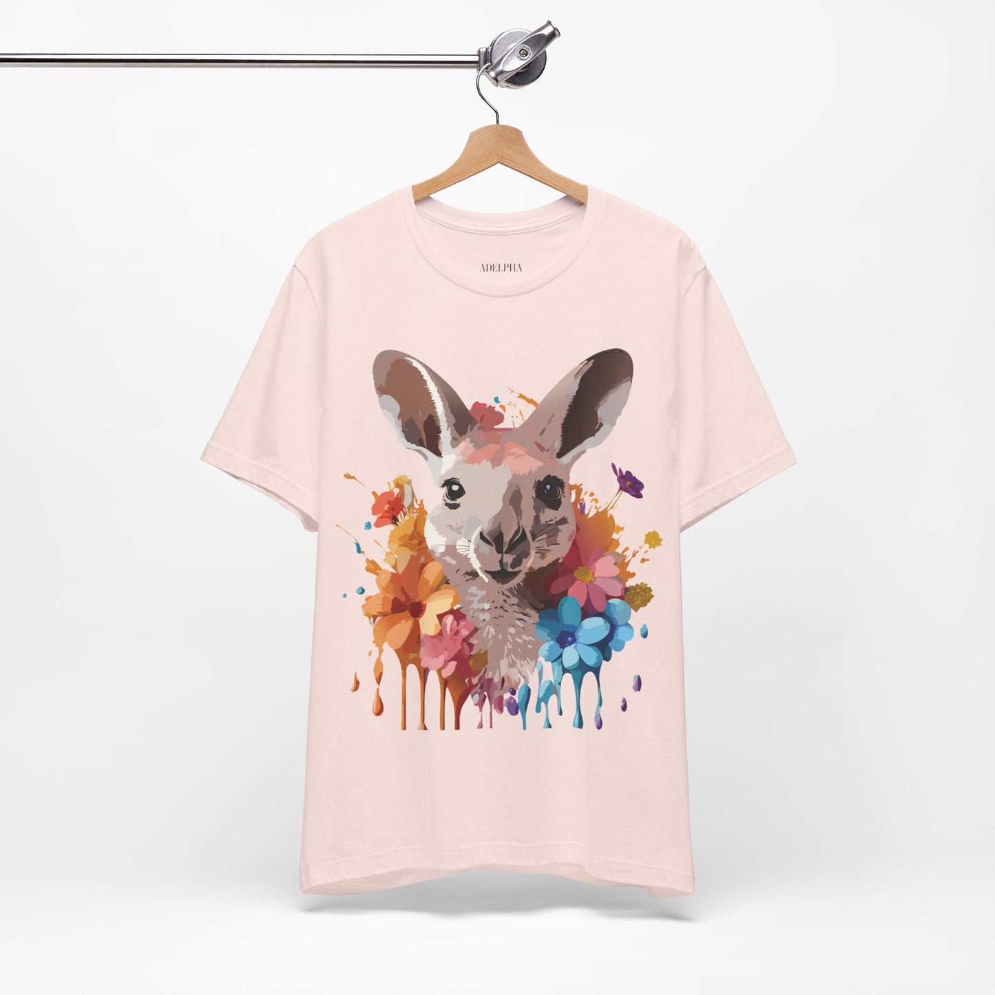 Natural Cotton Tee Shirt with Kangaroo