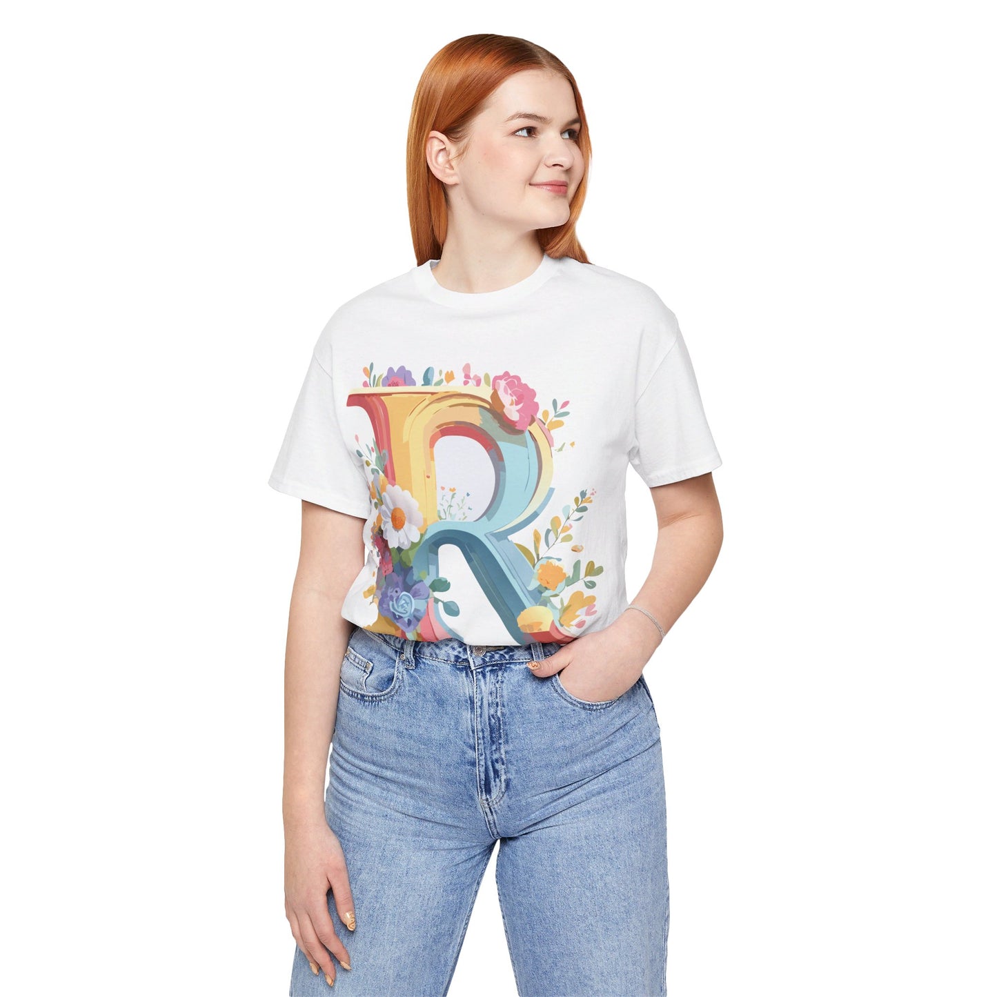 T-Shirt aus natürlicher Baumwolle – Letters Collection – R