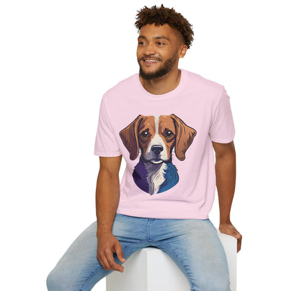 Dog Shirt Unisex Animal Print Tee Softstyle 100 Percent Cotton Gildan 64000