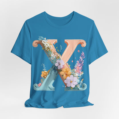 Natural Cotton Tee Shirt - Letters Collection - X Printify