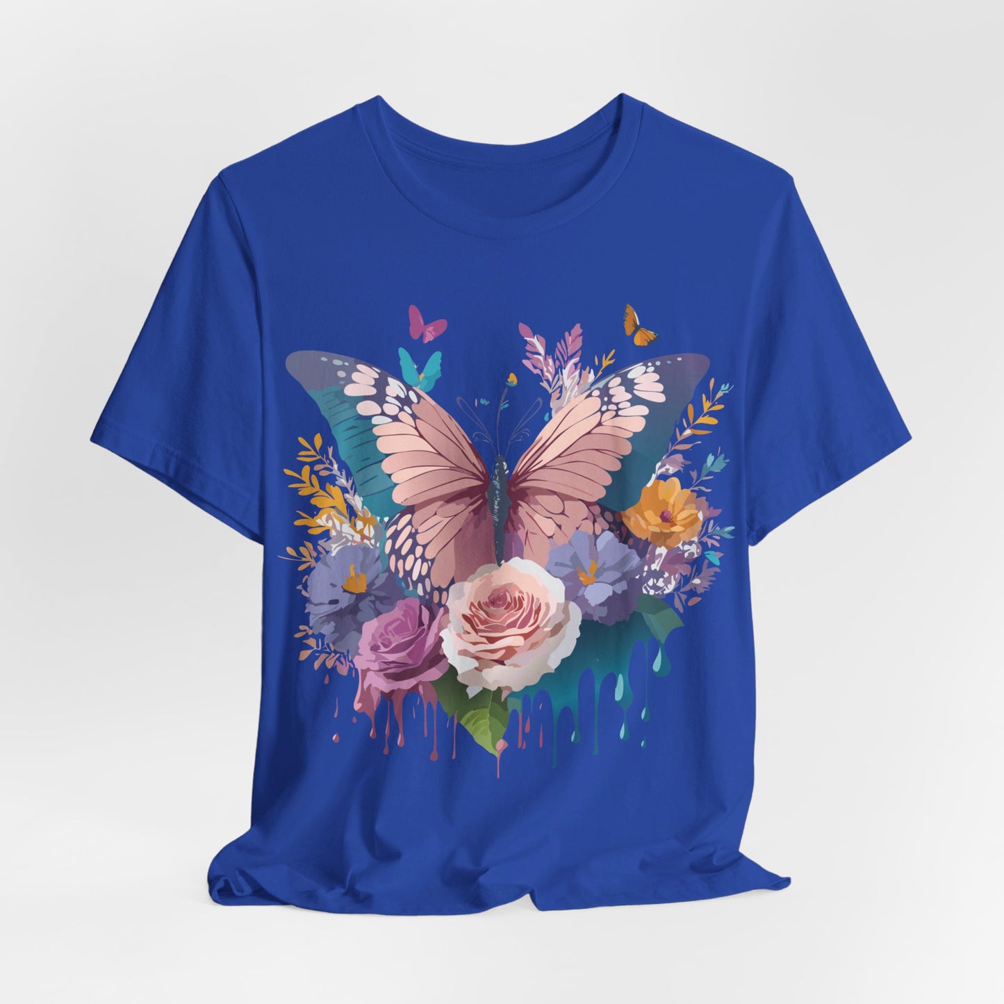 Natural Cotton Tee Shirt with Butterfly