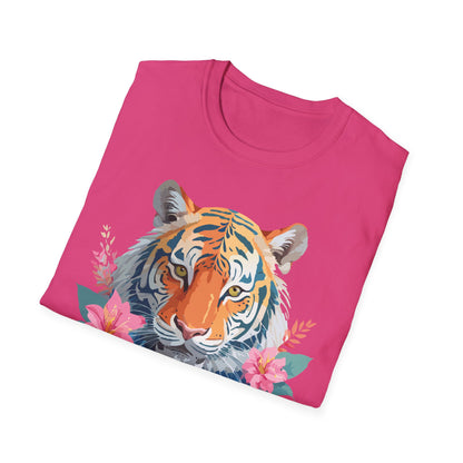 Tiger Unisex Softstyle T Shirt 100 Percent Cotton Gildan 64000 Animal Tee