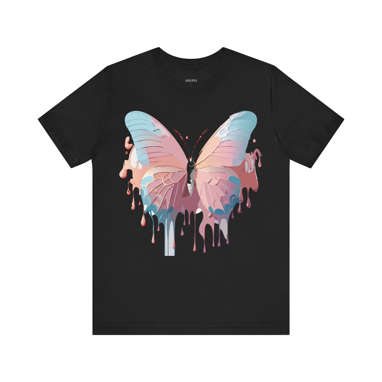 Natural Cotton Tee Shirt with Butterfly