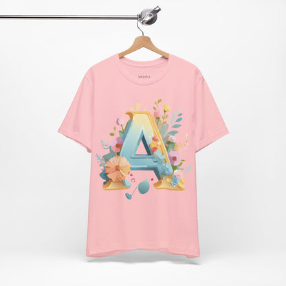 Natural Cotton Tee Shirt - Letters Collection - A Printify