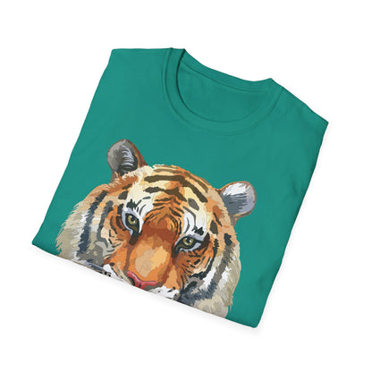 Tiger Print Unisex T Shirt Softstyle 64000 Gildan Ring Spun Cotton Tee