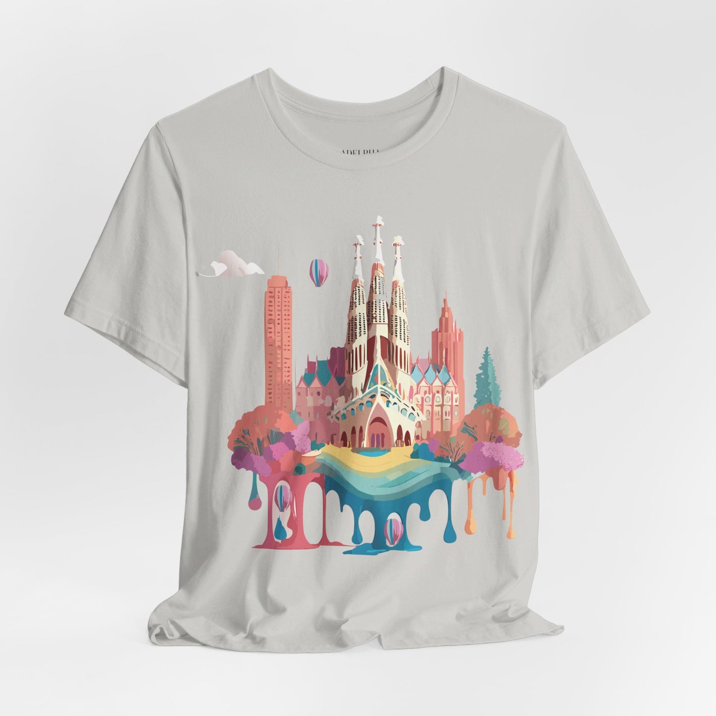 Natural Cotton Tee Shirt - Beautiful Places Collection - Barcelona