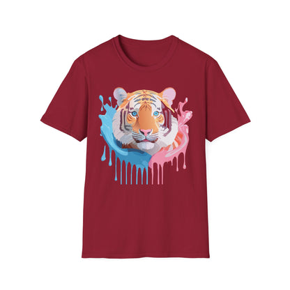 Tiger Shirt Unisex Animal Print Tee Gildan Softstyle 64000 Cotton