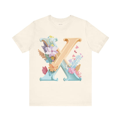 Natural Cotton Tee Shirt - Letters Collection - X Printify