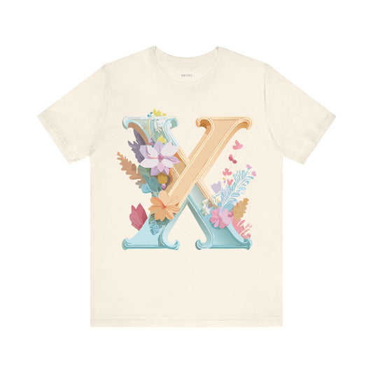 Natural Cotton Tee Shirt - Letters Collection - X