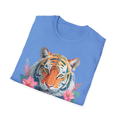 Tiger Unisex Softstyle T Shirt 100 Percent Cotton Gildan 64000 Animal Tee