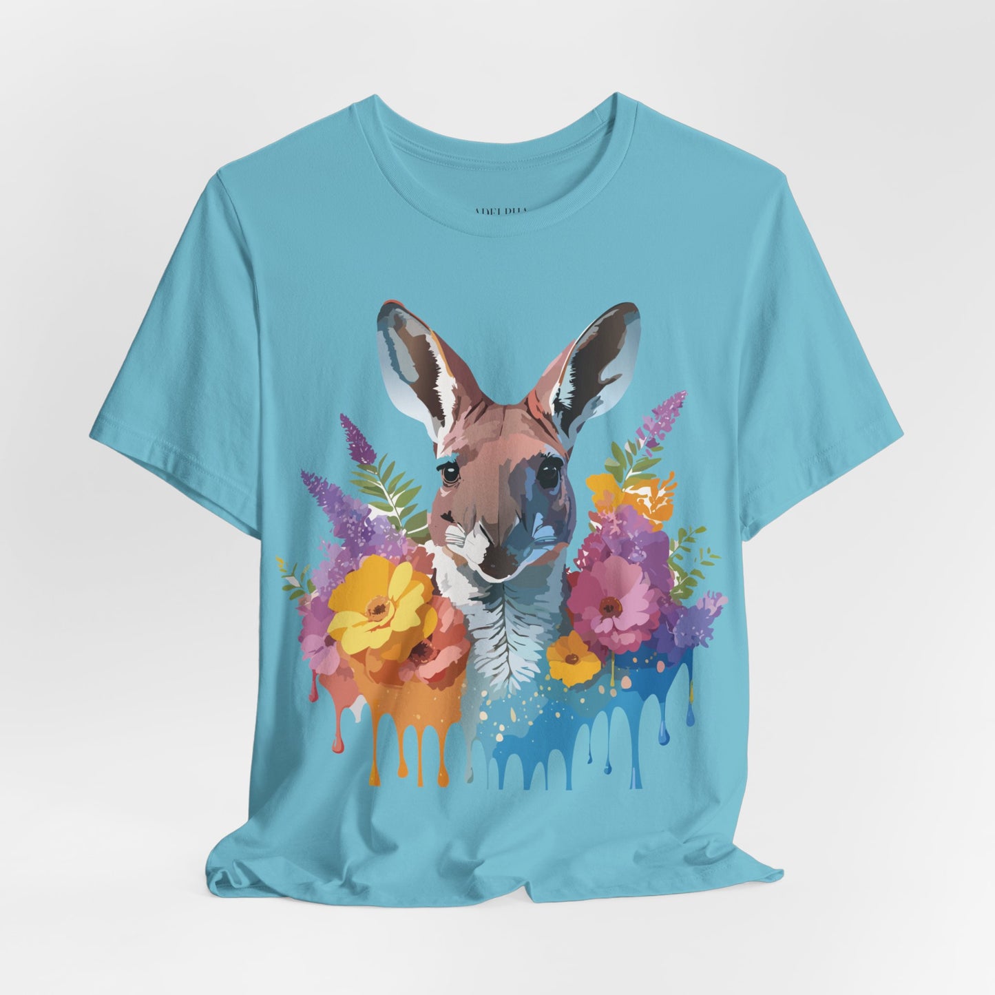 Natural Cotton Tee Shirt with Kangaroo