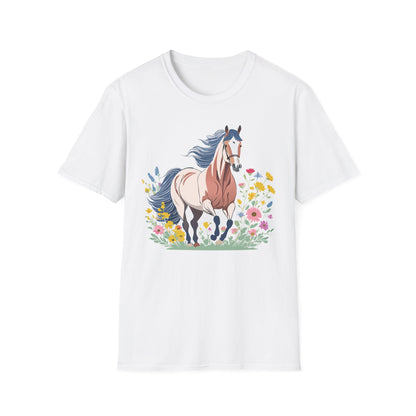 Unisex Horse Tee Softstyle Cotton Shirt With Animals Design Graphic