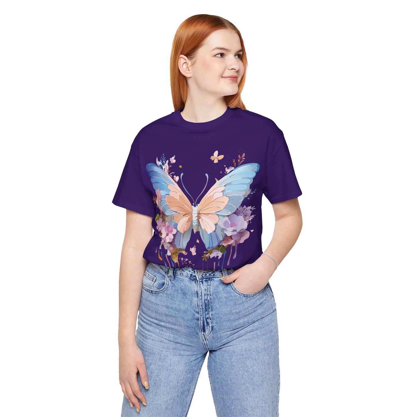 T-Shirt aus natürlicher Baumwolle mit Schmetterling