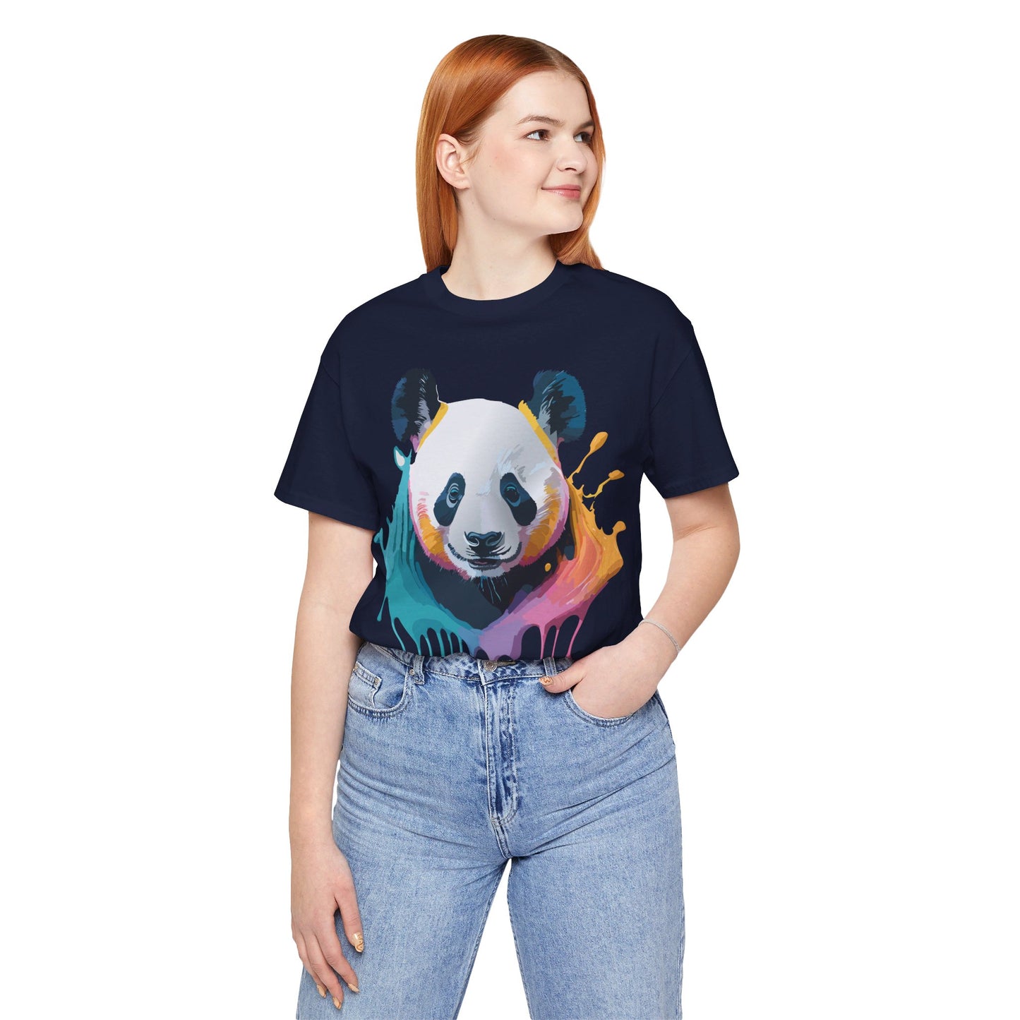 Natural Cotton Tee Shirt with Panda