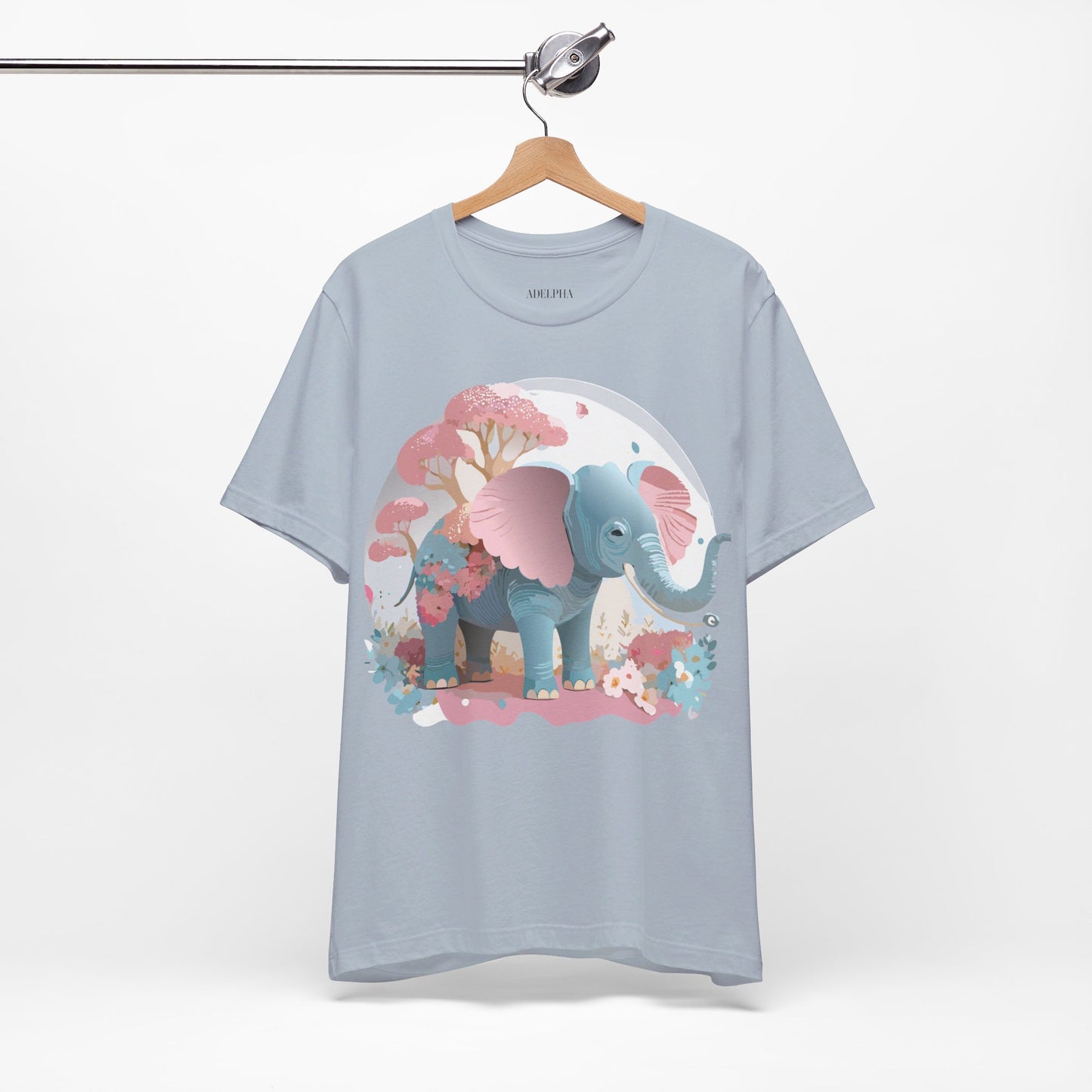 Natural Cotton Tee Shirt with Elephant