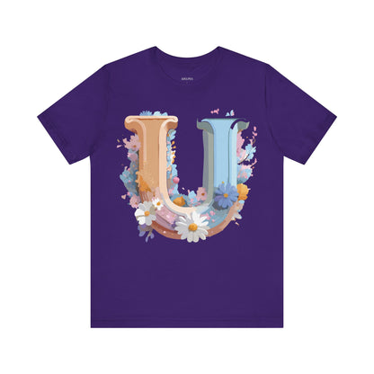 Natural Cotton Tee Shirt - Letters Collection - U Printify