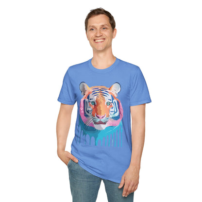 Tiger Print Unisex Softstyle Breathable Cotton Tee 64000 Gildan Shirt