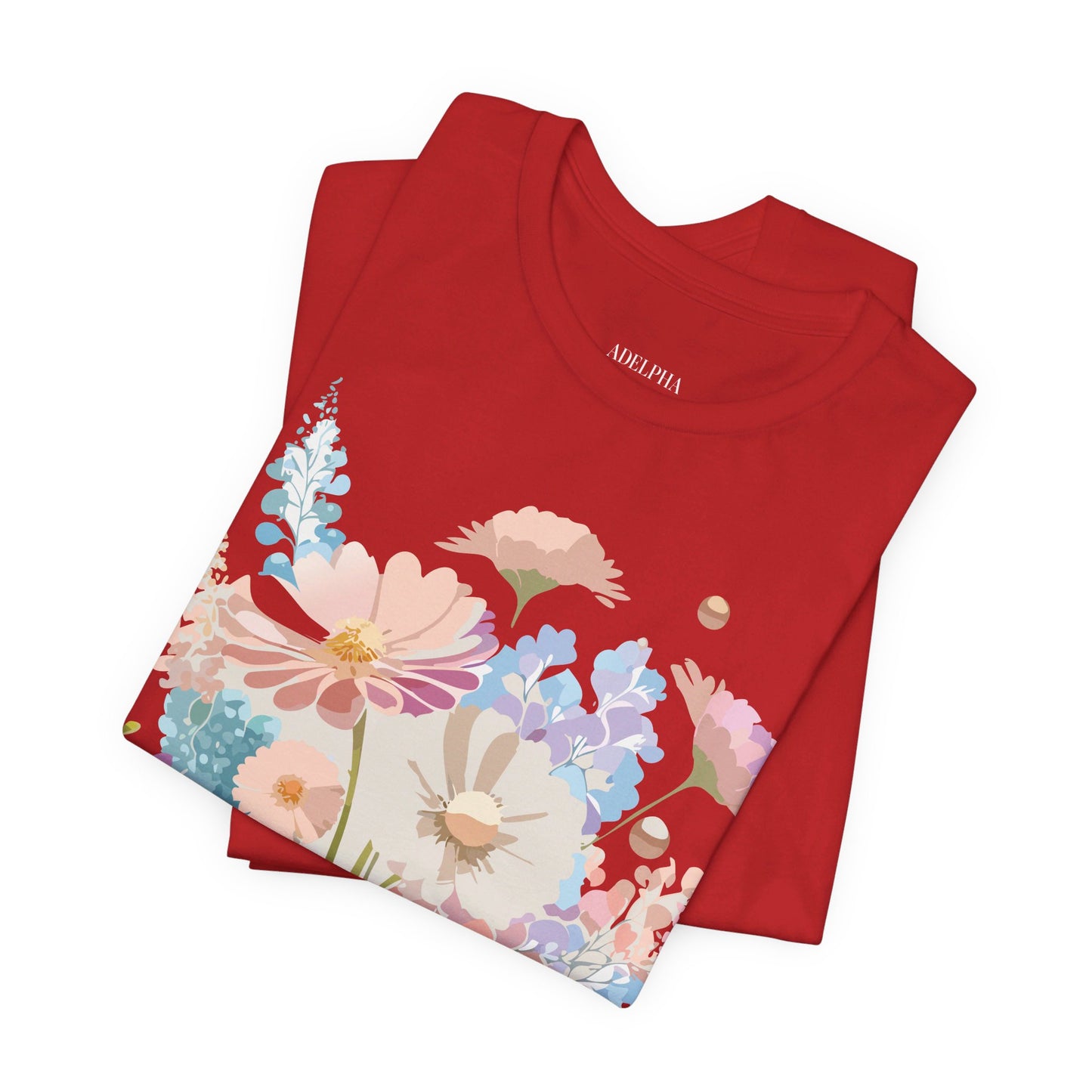 T-Shirt aus natürlicher Baumwolle mit Blumen