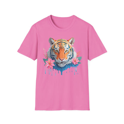 Tiger Unisex Softstyle T Shirt 100 Percent Cotton Gildan 64000 Animal Tee