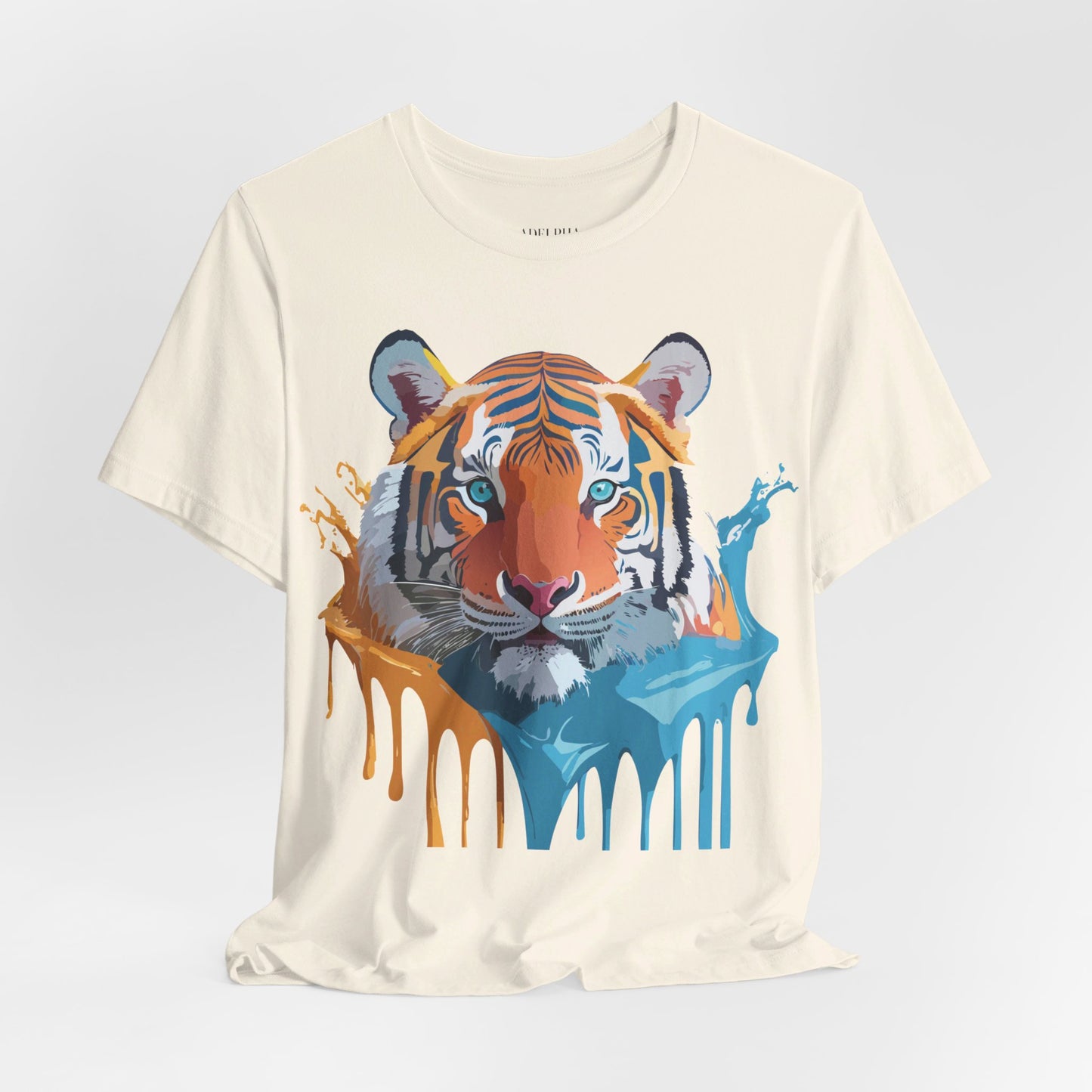 T-shirt en coton naturel avec motif tigre