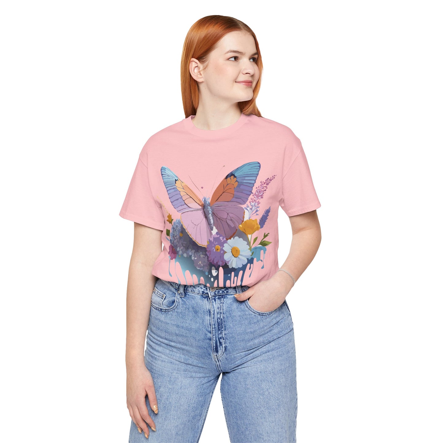 T-shirt en coton naturel avec papillon