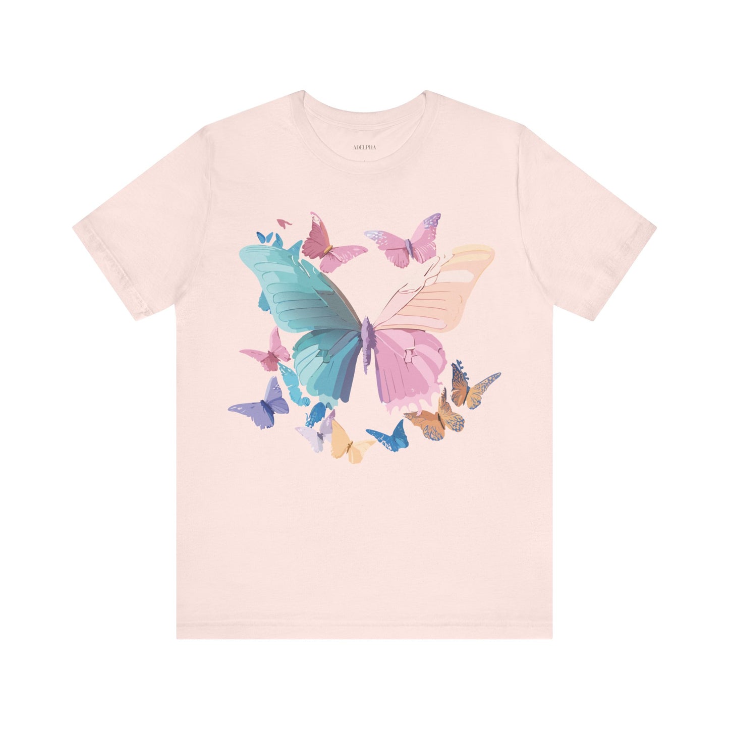 Natural Cotton Tee Shirt with Butterfly