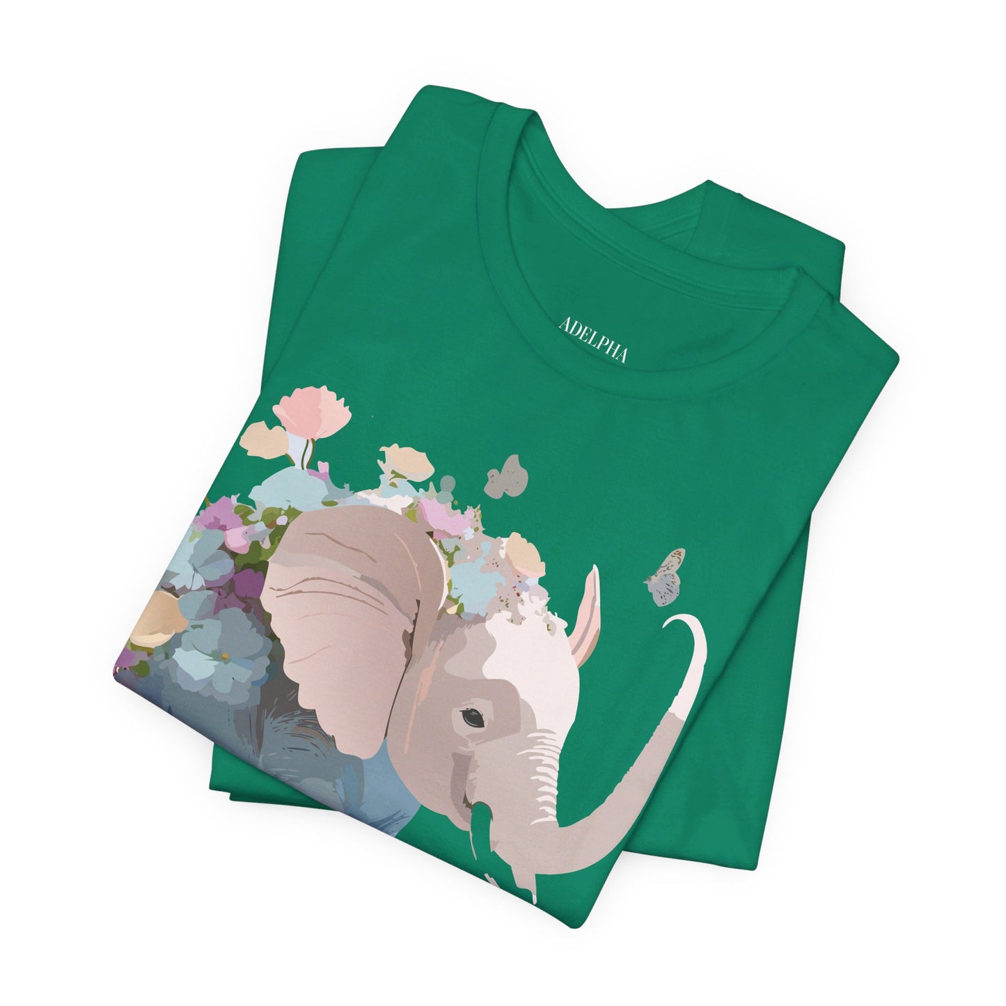 T-shirt en coton naturel avec motif éléphant