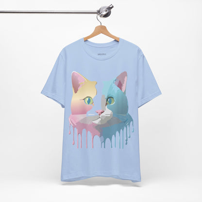 Natural Cotton Tee Shirt with Cat Printify
