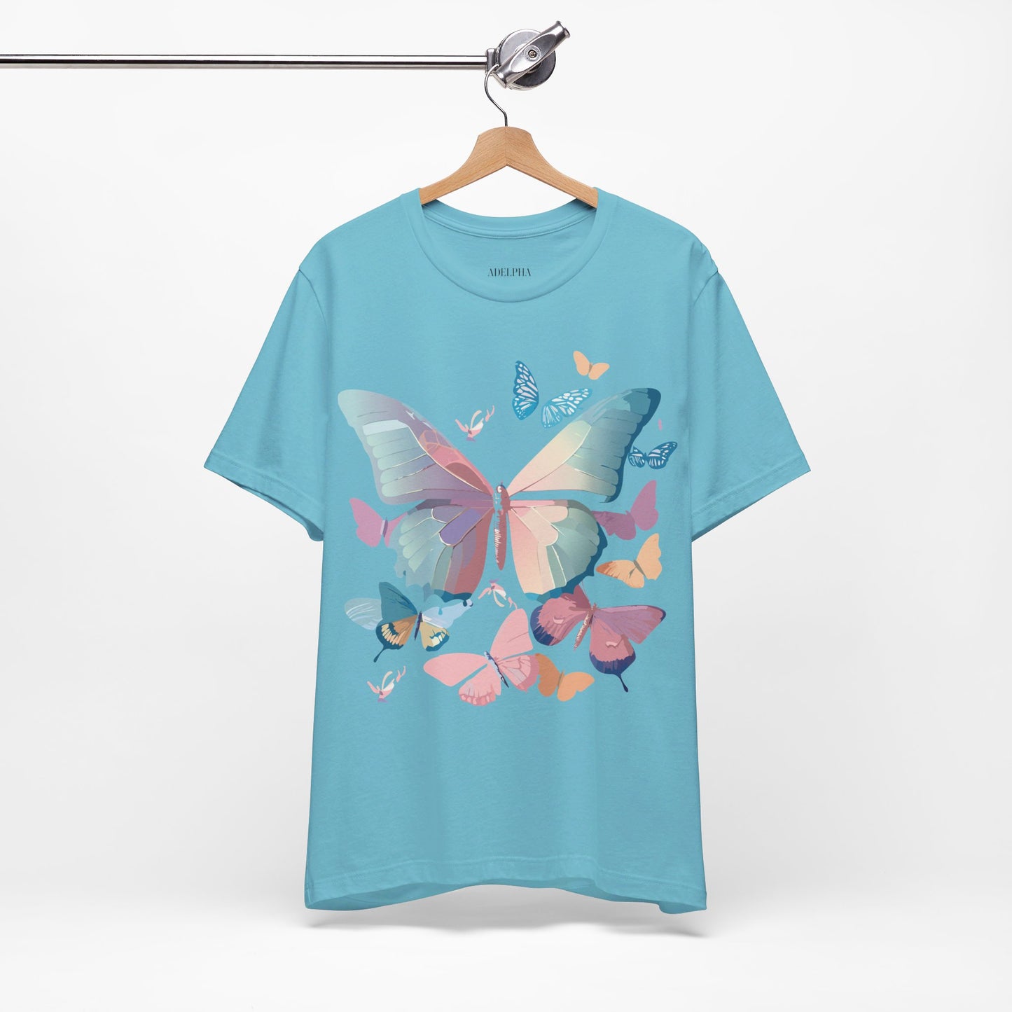 Natural Cotton Tee Shirt with Butterfly