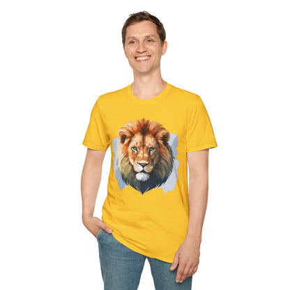 Lion Shirt Unisex Animal Tee Softstyle Gildan 64000 100 Percent Ring Spun Cotton