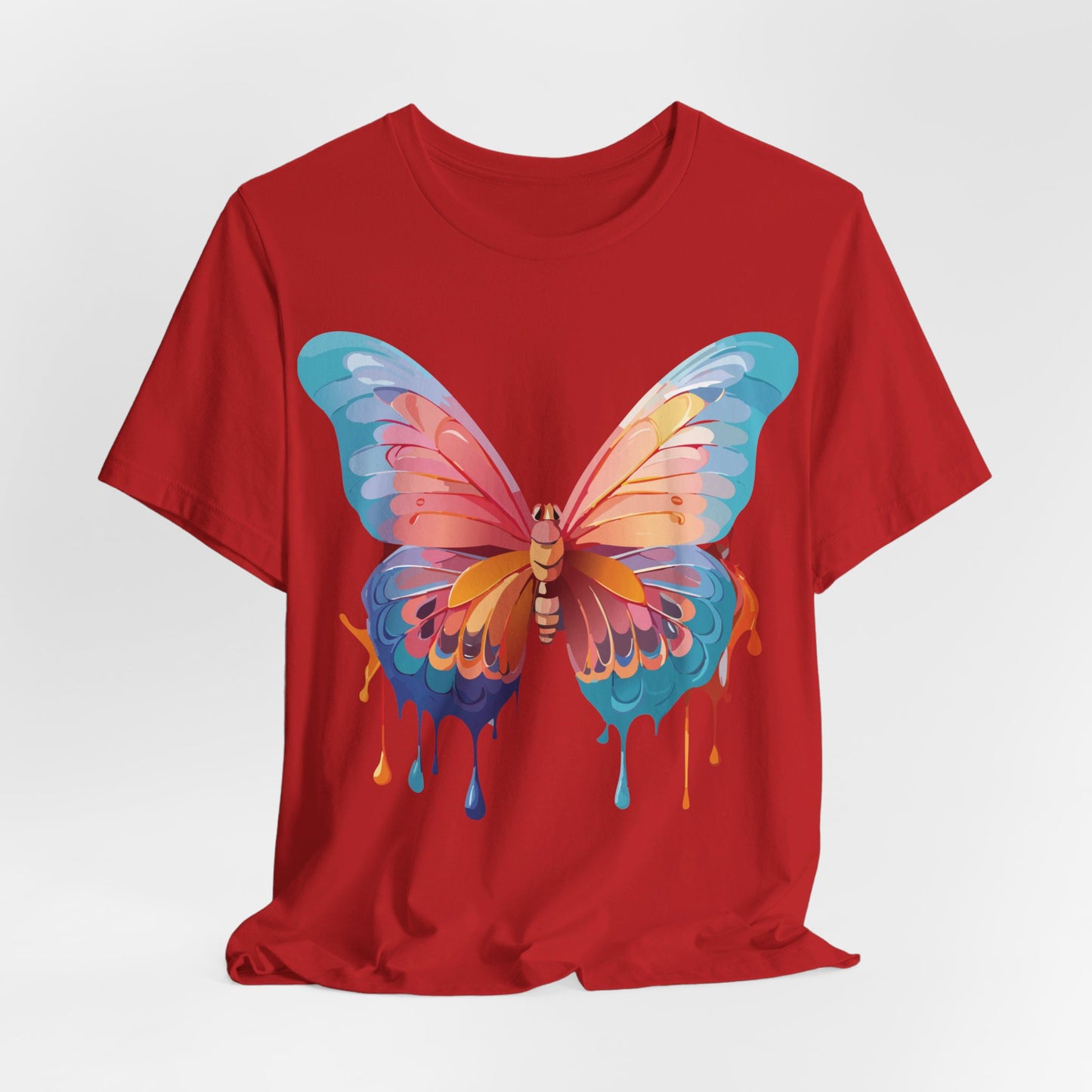 Natural Cotton Tee Shirt with Butterfly