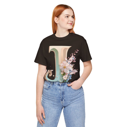 Natural Cotton Tee Shirt - Letters Collection - J Printify