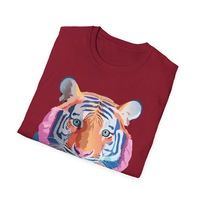 Tiger Print Unisex Softstyle Breathable Cotton Tee 64000 Gildan Shirt