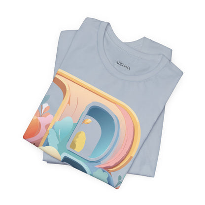 Natural Cotton Tee Shirt - Letters Collection - B Printify