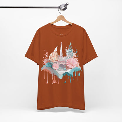 Natural Cotton Tee Shirt - Beautiful Places Collection - Paris Printify