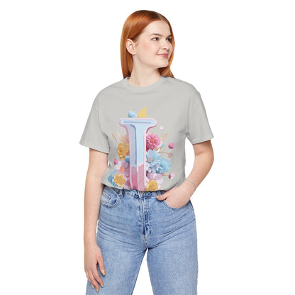 Natural Cotton Tee Shirt - Letters Collection - I Printify