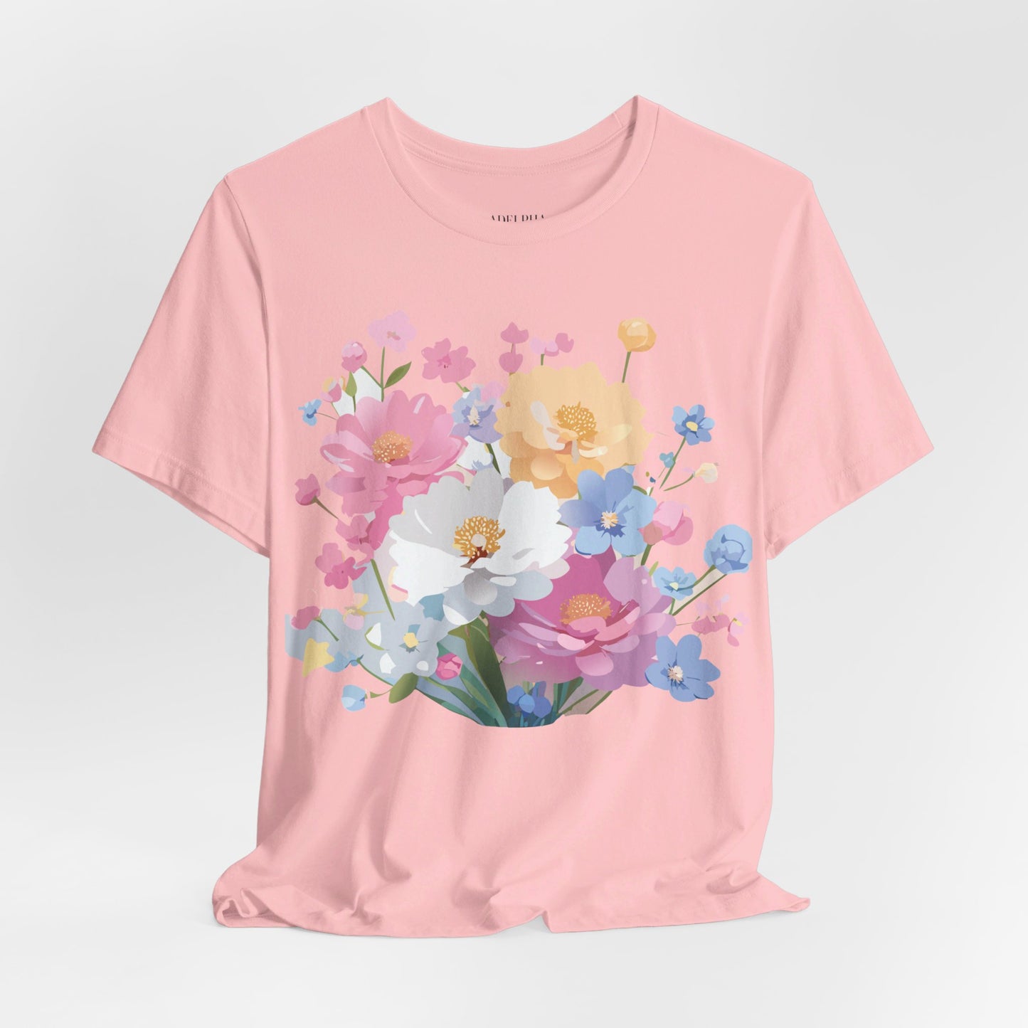 T-shirt en coton naturel avec fleurs